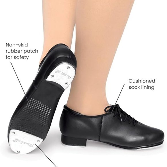 Theatricals Tap Shoes, Girls/Adult Size 5M, Black Lace Up - Picture 9 of 9